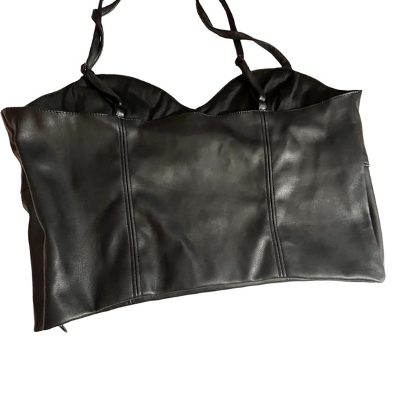 Forever 21 black bustier goth corset whimsigoth halter spaghetti strap. Large - Picture 4 of 12